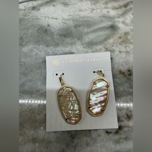 New Kendra Scott Drop Earrings Mother Of Pearl Gold Plated